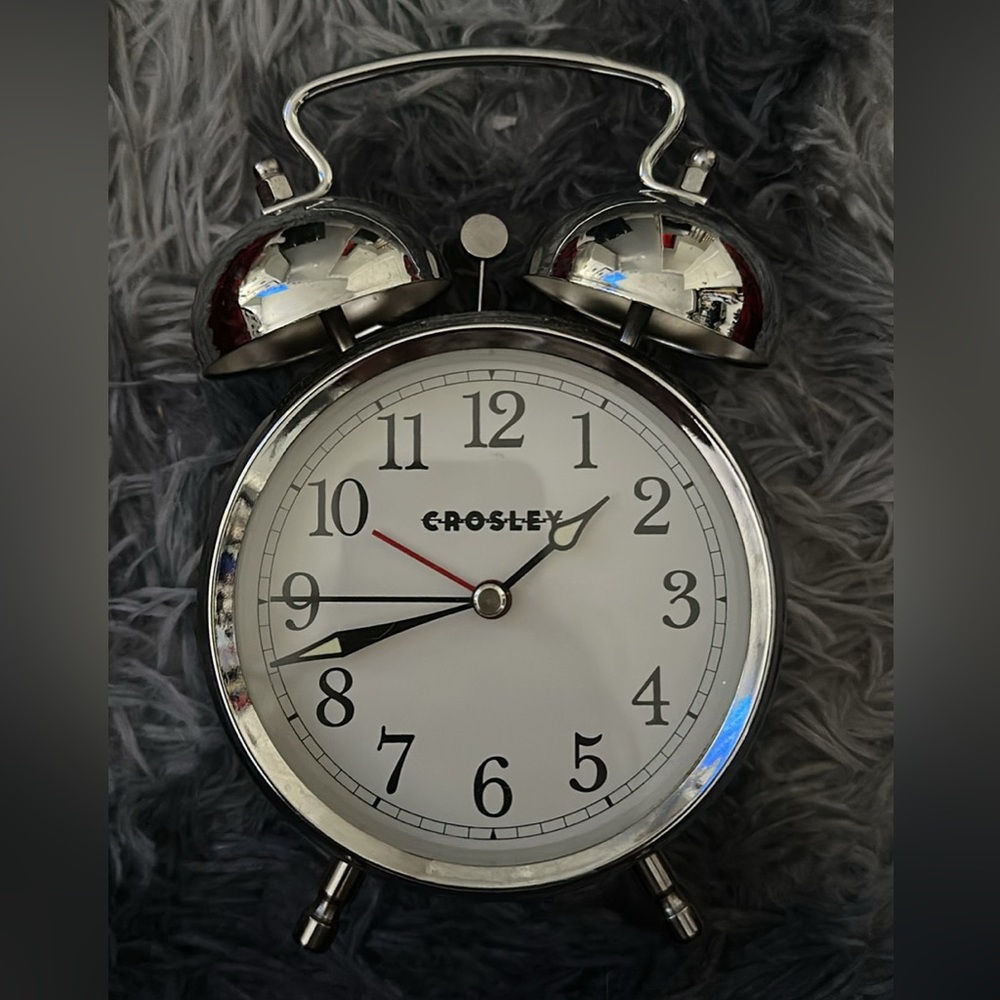 Crosley Classic Silver Twin Bell Clock
